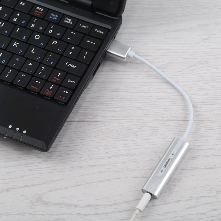 Aluminum Shell 3.5mm Jack External USB Sound Card HIFI Magic Voice 7.1 Channel Adapter Free Drive for Computer, Desktop, Speakers, Headset (Silver)