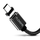 FLOVEME 1m 3A USB to USB-C / Type-C Magnetic Embossed PET Fast Charging & Data Cable, For Galaxy, Huawei, Xiaomi, LG, HTC and Other Smartphones(Black)