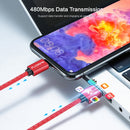 FLOVEME 1m 3A USB to USB-C / Type-C Magnetic Embossed PET Fast Charging & Data Cable, For Galaxy, Huawei, Xiaomi, LG, HTC and Other Smartphones(Black)