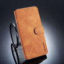 DG.MING Retro Oil Side Horizontal Flip Case for Galaxy A9 (2018), with Holder & Card Slots & Wallet (Brown)
