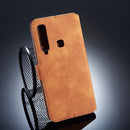 DG.MING Retro Oil Side Horizontal Flip Case for Galaxy A9 (2018), with Holder & Card Slots & Wallet (Brown)