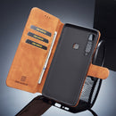 DG.MING Retro Oil Side Horizontal Flip Case for Galaxy A9 (2018), with Holder & Card Slots & Wallet (Brown)