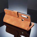 DG.MING Retro Oil Side Horizontal Flip Case for Galaxy A9 (2018), with Holder & Card Slots & Wallet (Brown)