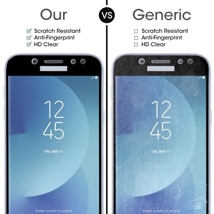 For Galaxy J5 (2017) (EU Version) 0.26mm 9H Surface Hardness 2.5D Curved Silk-screen Full Screen Tempered Glass Screen Protector (Black)