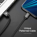 FLOVEME 1m 3A USB to Micro USB Magnetic Embossed PET Fast Charging & Data Cable(Black)