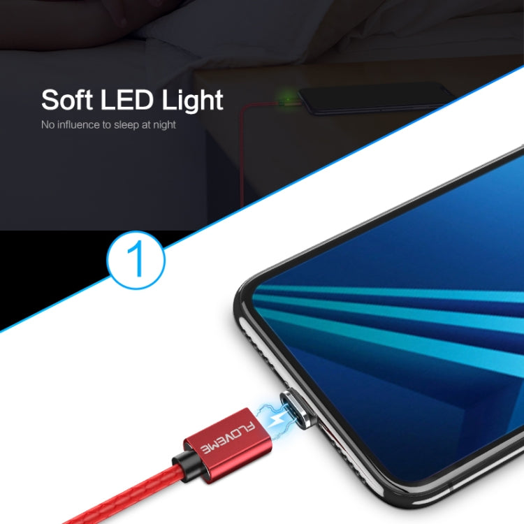 FLOVEME 1m 3A USB to Micro USB Magnetic Embossed PET Fast Charging & Data Cable(Black)