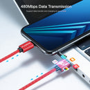 FLOVEME 1m 3A USB to Micro USB Magnetic Embossed PET Fast Charging & Data Cable(Black)