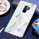Galaxy S9+ Color Plating Marble Texture Soft TPU Protective Back Case(White)