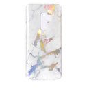 Galaxy S9+ Color Plating Marble Texture Soft TPU Protective Back Case(White)