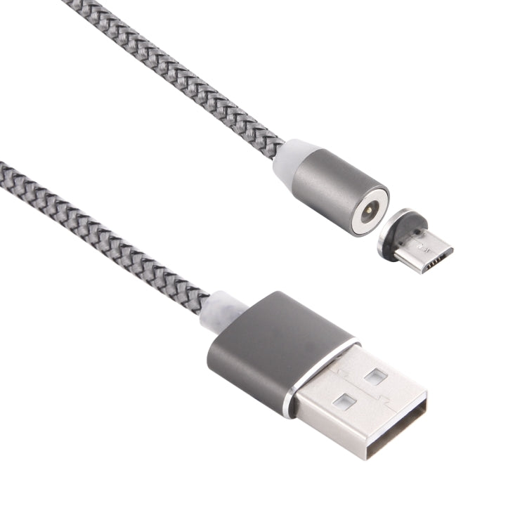 360 Degree Rotation 1m Weave Style Micro USB to USB 2.0 Strong Magnetic Charger Cable with LED Indicator for Samsung Galaxy S7 & S7 Edge / LG G4 / Huawei P8 / Xiaomi Mi4 and other Smartphones (Grey)