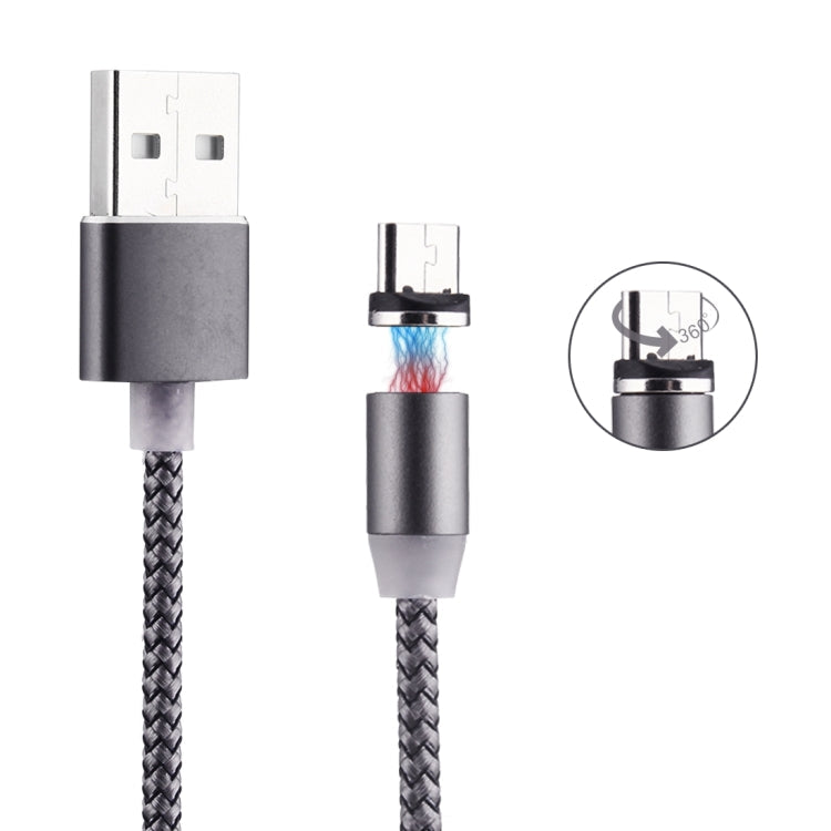 360 Degree Rotation 1m Weave Style Micro USB to USB 2.0 Strong Magnetic Charger Cable with LED Indicator for Samsung Galaxy S7 & S7 Edge / LG G4 / Huawei P8 / Xiaomi Mi4 and other Smartphones (Grey)