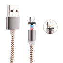 360 Degree Rotation 1m Weave Style Micro USB to USB 2.0 Strong Magnetic Charger Cable with LED Indicator for Samsung Galaxy S7 & S7 Edge / LG G4 / Huawei P8 / Xiaomi Mi4 and other Smartphones (Gold)