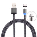 360 Degree Rotation 1m Weave Style USB-C / Type-C to USB 2.0 Strong Magnetic Charger Cable with LED Indicator for Samsung Galaxy S8 & S8 + / LG G6 / Huawei P10 & P10 Plus / Oneplus 5 and other Smartphones (Grey)
