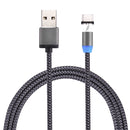 360 Degree Rotation 1m Weave Style USB-C / Type-C to USB 2.0 Strong Magnetic Charger Cable with LED Indicator for Samsung Galaxy S8 & S8 + / LG G6 / Huawei P10 & P10 Plus / Oneplus 5 and other Smartphones (Grey)