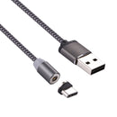 360 Degree Rotation 1m Weave Style USB-C / Type-C to USB 2.0 Strong Magnetic Charger Cable with LED Indicator for Samsung Galaxy S8 & S8 + / LG G6 / Huawei P10 & P10 Plus / Oneplus 5 and other Smartphones (Grey)