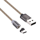 360 Degree Rotation 1m Weave Style USB-C / Type-C to USB 2.0 Strong Magnetic Charger Cable with LED Indicator for Samsung Galaxy S8 & S8 + / LG G6 / Huawei P10 & P10 Plus / Oneplus 5 and other Smartphones (Gold)