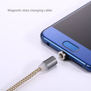 360 Degree Rotation 1m Weave Style USB-C / Type-C to USB 2.0 Strong Magnetic Charger Cable with LED Indicator for Samsung Galaxy S8 & S8 + / LG G6 / Huawei P10 & P10 Plus / Oneplus 5 and other Smartphones (Gold)