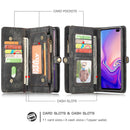 CaseMe Detachable Multifunctional Horizontal Flip Leather Case for Galaxy S10, with Card Slot & Holder & Zipper Wallet & Photo Frame (Black)