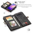 CaseMe Detachable Multifunctional Horizontal Flip Leather Case for Galaxy S10, with Card Slot & Holder & Zipper Wallet & Photo Frame (Black)