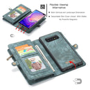 CaseMe Detachable Multifunctional Horizontal Flip Leather Case for Galaxy S10, with Card Slot & Holder & Zipper Wallet & Photo Frame (Blue)