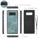 CaseMe Detachable Multifunctional Horizontal Flip Leather Case for Galaxy S10, with Card Slot & Holder & Zipper Wallet & Photo Frame (Blue)