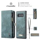 CaseMe Detachable Multifunctional Horizontal Flip Leather Case for Galaxy S10, with Card Slot & Holder & Zipper Wallet & Photo Frame (Blue)