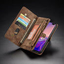 CaseMe Detachable Multifunctional Horizontal Flip Leather Case for Galaxy S10, with Card Slot & Holder & Zipper Wallet & Photo Frame (Brown)
