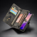 CaseMe Detachable Multifunctional Horizontal Flip Leather Case for Galaxy S10+, with Card Slot & Holder & Zipper Wallet & Photo Frame(Black)