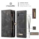 CaseMe Detachable Multifunctional Horizontal Flip Leather Case for Galaxy S10+, with Card Slot & Holder & Zipper Wallet & Photo Frame(Black)