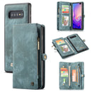 CaseMe Detachable Multifunctional Horizontal Flip Leather Case for Galaxy S10+, with Card Slot & Holder & Zipper Wallet & Photo Frame(Blue)