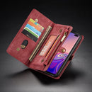 CaseMe Detachable Multifunctional Horizontal Flip Leather Case for Galaxy S10+, with Card Slot & Holder & Zipper Wallet & Photo Frame(Red)