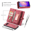 CaseMe Detachable Multifunctional Horizontal Flip Leather Case for Galaxy S10+, with Card Slot & Holder & Zipper Wallet & Photo Frame(Red)