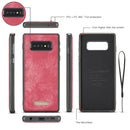 CaseMe Detachable Multifunctional Horizontal Flip Leather Case for Galaxy S10+, with Card Slot & Holder & Zipper Wallet & Photo Frame(Red)