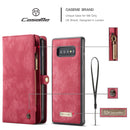 CaseMe Detachable Multifunctional Horizontal Flip Leather Case for Galaxy S10+, with Card Slot & Holder & Zipper Wallet & Photo Frame(Red)