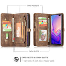 CaseMe Detachable Multifunctional Horizontal Flip Leather Case for Galaxy S10+, with Card Slot & Holder & Zipper Wallet & Photo Frame(Brown)
