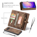 CaseMe Detachable Multifunctional Horizontal Flip Leather Case for Galaxy S10+, with Card Slot & Holder & Zipper Wallet & Photo Frame(Brown)