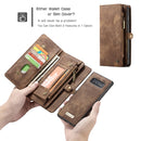 CaseMe Detachable Multifunctional Horizontal Flip Leather Case for Galaxy S10+, with Card Slot & Holder & Zipper Wallet & Photo Frame(Brown)