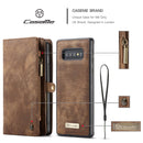 CaseMe Detachable Multifunctional Horizontal Flip Leather Case for Galaxy S10+, with Card Slot & Holder & Zipper Wallet & Photo Frame(Brown)