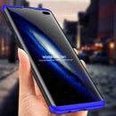 GKK Three Stage Splicing Full Coverage PC Case for Galaxy S10+ (Black Blue)