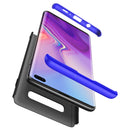 GKK Three Stage Splicing Full Coverage PC Case for Galaxy S10+ (Black Blue)