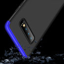 GKK Three Stage Splicing Full Coverage PC Case for Galaxy S10+ (Black Blue)