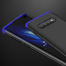 GKK Three Stage Splicing Full Coverage PC Case for Galaxy S10+ (Black Blue)