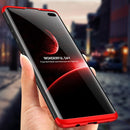 GKK Three Stage Splicing Full Coverage PC Case for Galaxy S10+ (Black Red)