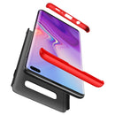 GKK Three Stage Splicing Full Coverage PC Case for Galaxy S10+ (Black Red)