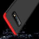 GKK Three Stage Splicing Full Coverage PC Case for Galaxy S10+ (Black Red)