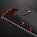 GKK Three Stage Splicing Full Coverage PC Case for Galaxy S10+ (Black Red)