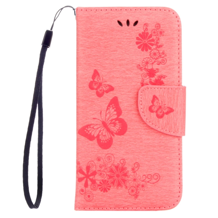 For Galaxy A3 (2017) / A320 Butterflies Embossing Horizontal Flip Leather Case with Holder & Card Slots & Wallet & Lanyard (Pink)
