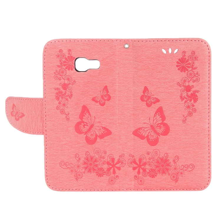 For Galaxy A3 (2017) / A320 Butterflies Embossing Horizontal Flip Leather Case with Holder & Card Slots & Wallet & Lanyard (Pink)