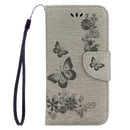 For Galaxy A3 (2017) / A320 Butterflies Embossing Horizontal Flip Leather Case with Holder & Card Slots & Wallet & Lanyard (Grey)