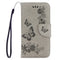 For Galaxy A3 (2017) / A320 Butterflies Embossing Horizontal Flip Leather Case with Holder & Card Slots & Wallet & Lanyard (Grey)